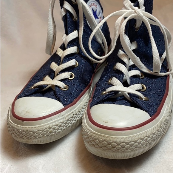 Converse!! Blue perforated high top sneaker - Picture 5 of 6